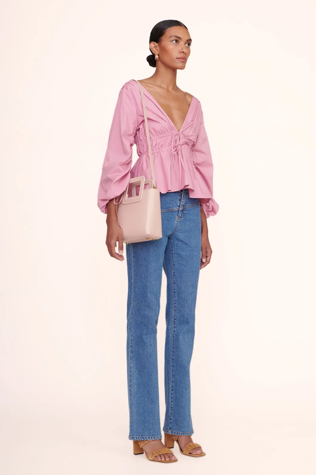 staud_mini_shirley_leather_bag__blush_3.webp STAUD MINI SHIRLEY LEATHER BAG | < Totes | Crossbody