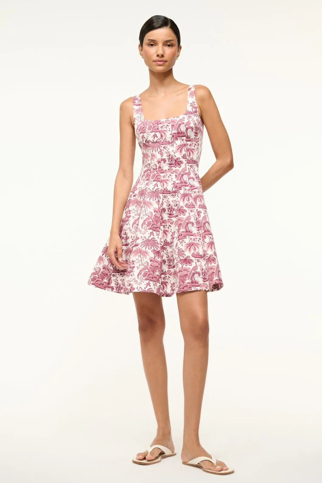 STAUD MINI WELLS DRESS BORDEAUX TOILE< Mini Dresses | Dresses