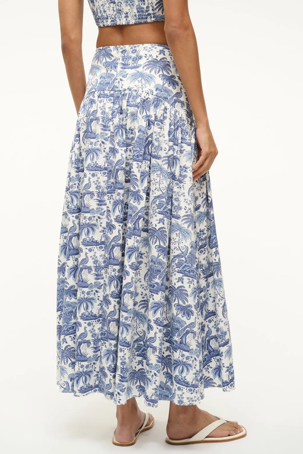 STAUD PROCIDA SKIRT BLUE TOILE< Skirts