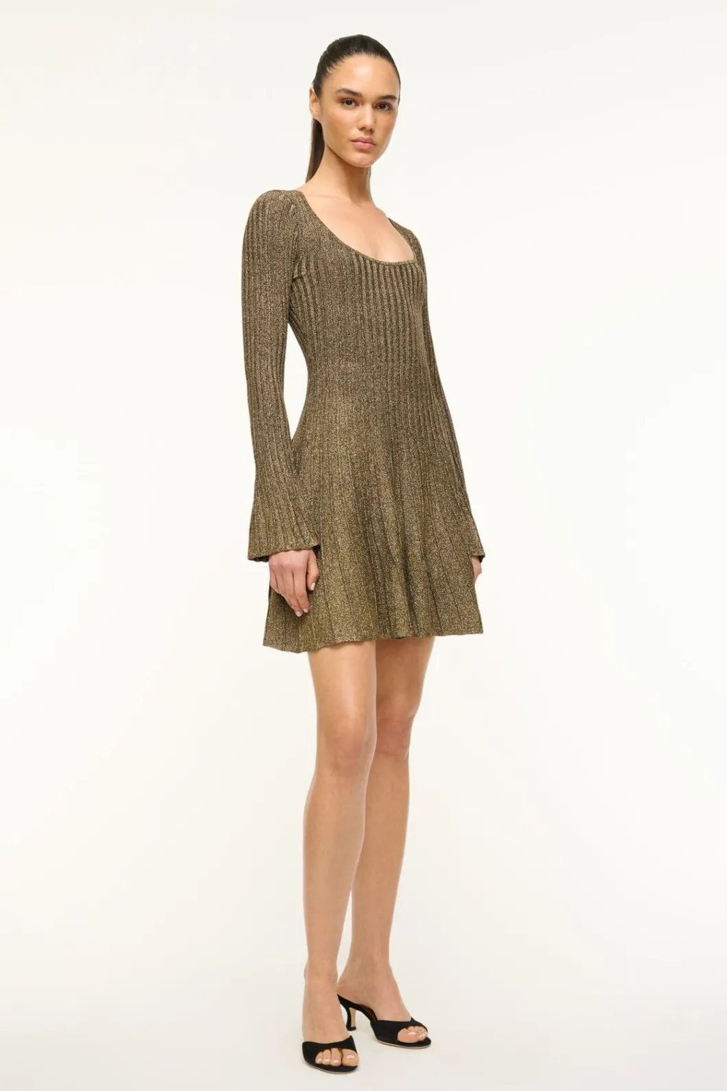 staud_raquel_dress_metallic_gold_2.webp STAUD RAQUEL DRESS METALLIC GOLD< Knit Dresses | Mini Dresses