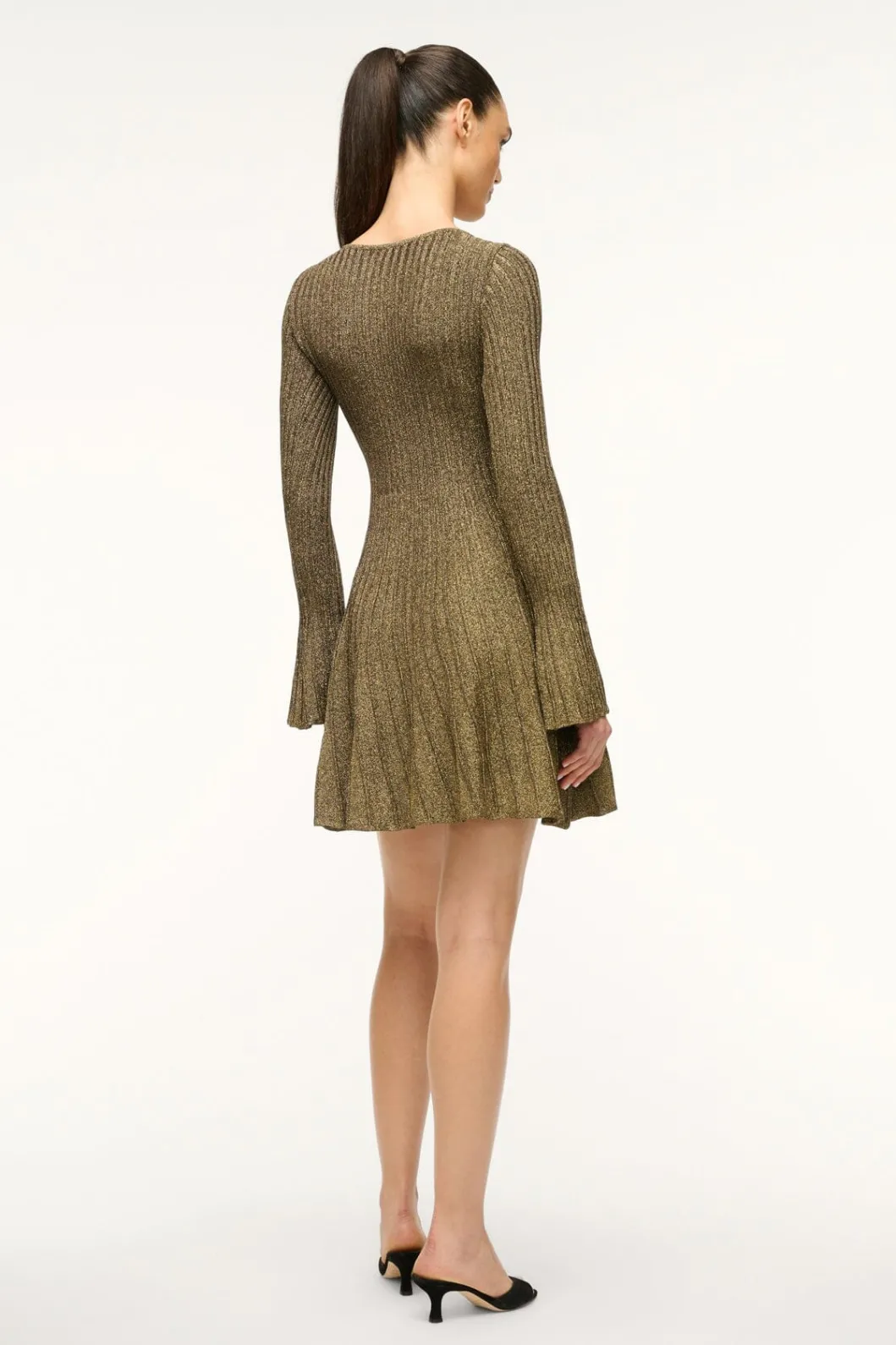 staud_raquel_dress_metallic_gold_3.webp STAUD RAQUEL DRESS METALLIC GOLD< Knit Dresses | Mini Dresses