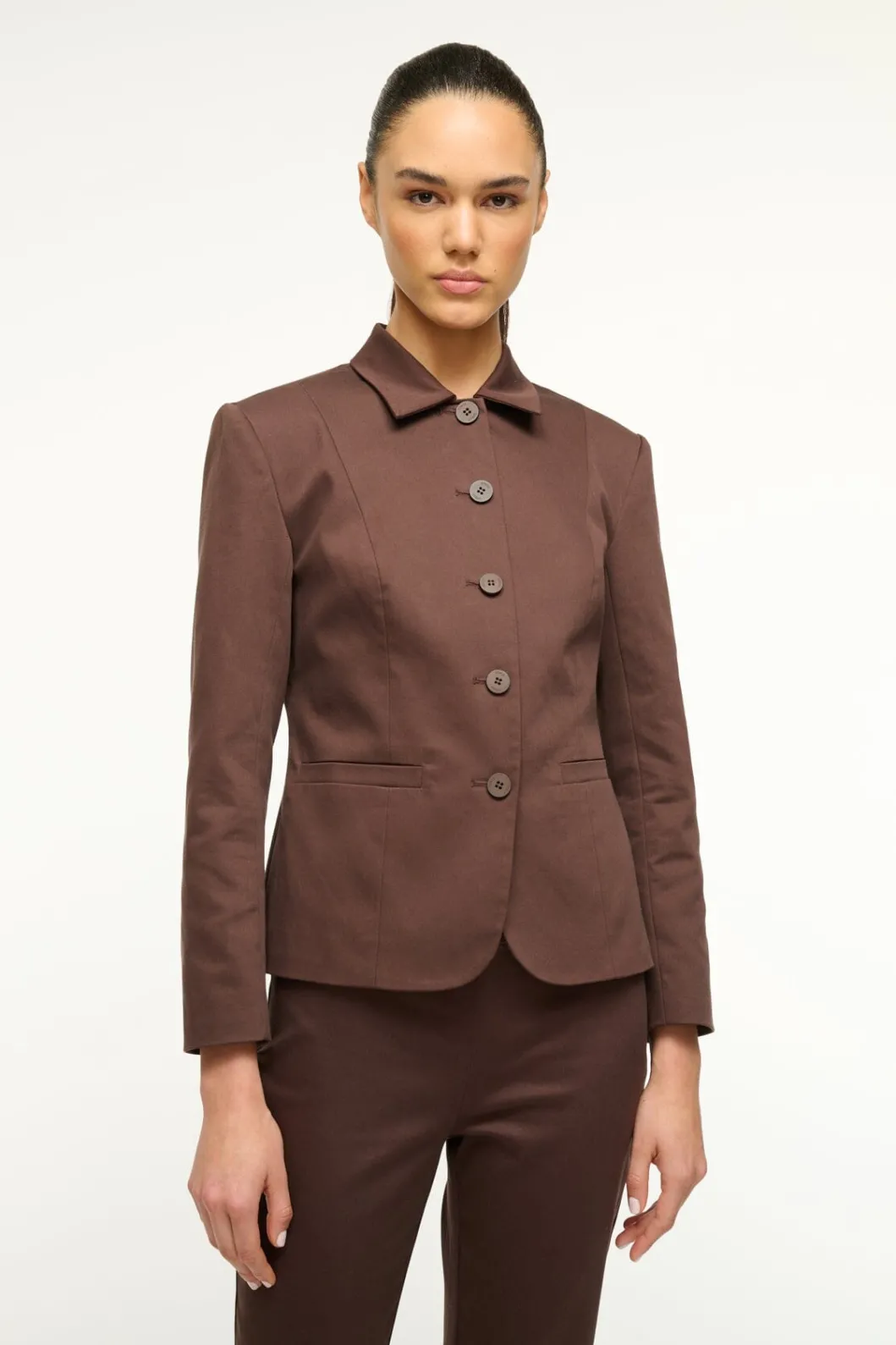 STAUD ROBERT JACKET DARK CHOCOLATE< Outerwear & Jackets