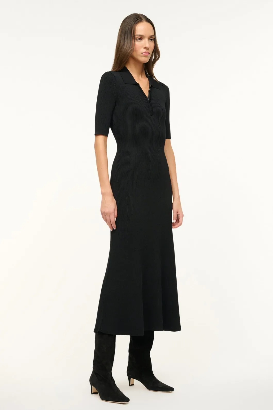 staud_roland_dress_black_2.webp STAUD ROLAND DRESS< Dresses | Knit Dresses