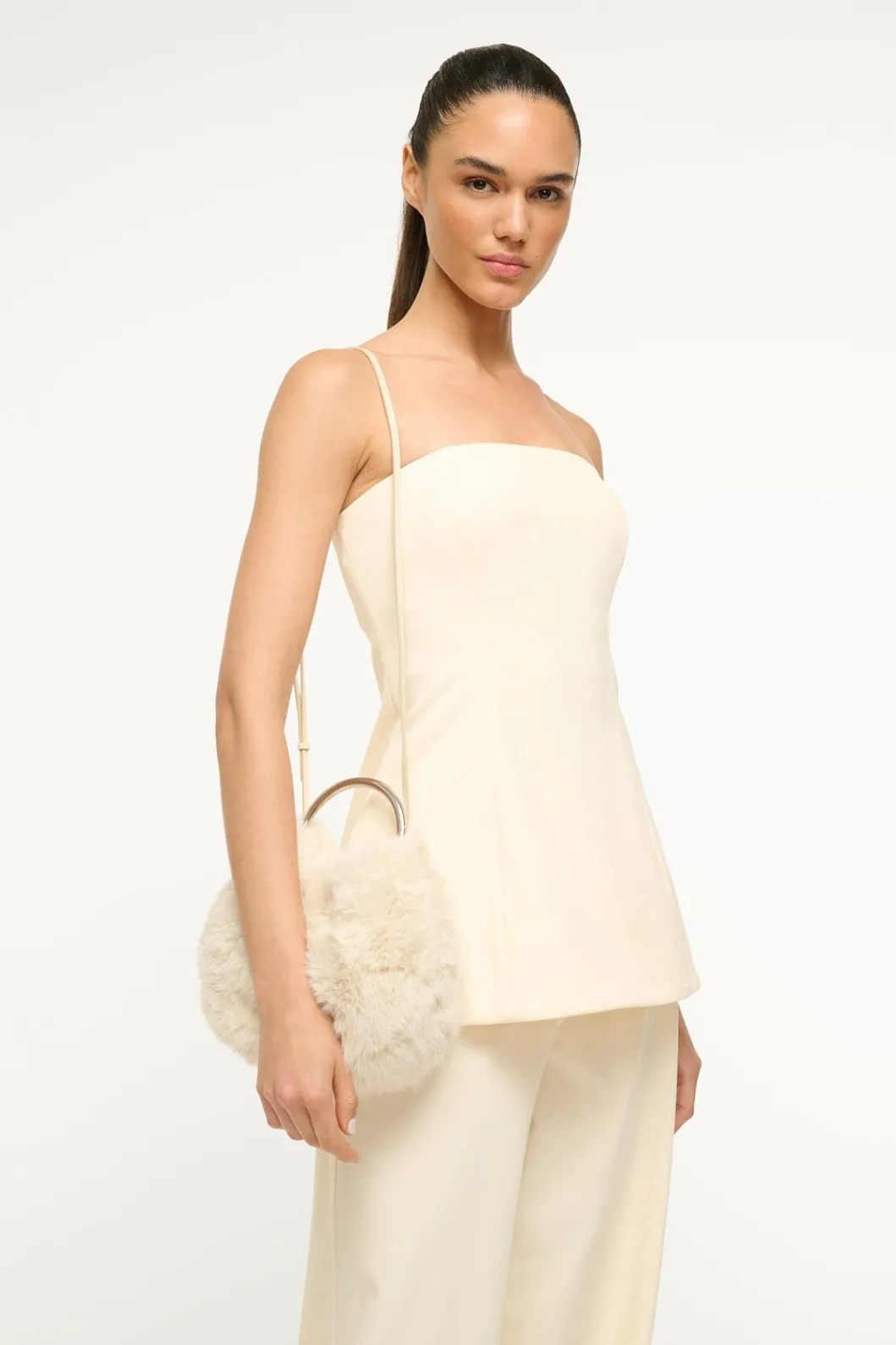 staud_romeo_faux_fur_bag_cream_5.webp STAUD ROMEO FAUX FUR BAG< The Evening Edit | Beaded/novelty
