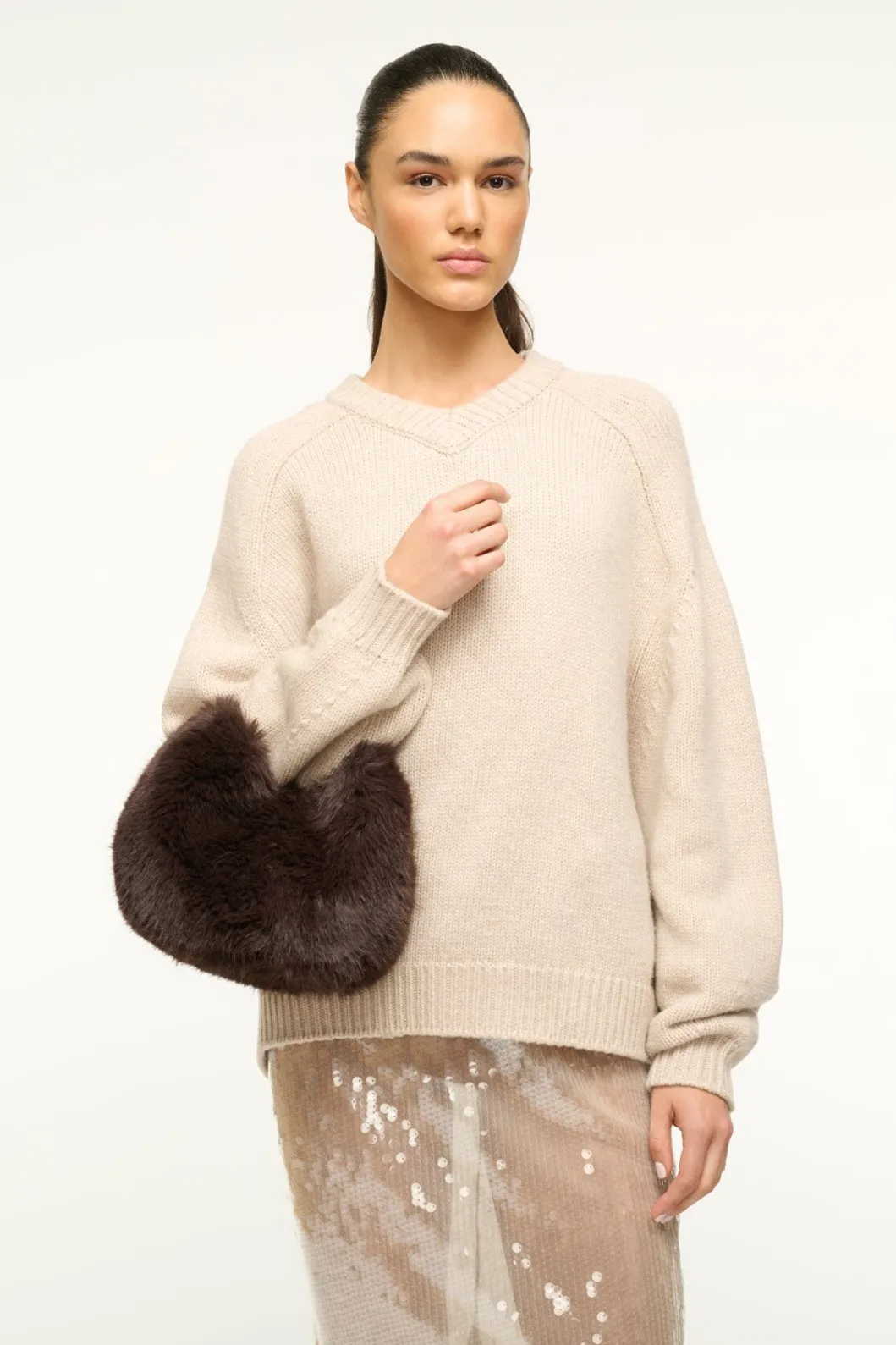 staud_romeo_faux_fur_bag_espresso_3.webp STAUD ROMEO FAUX FUR BAG< The Evening Edit | Beaded/novelty