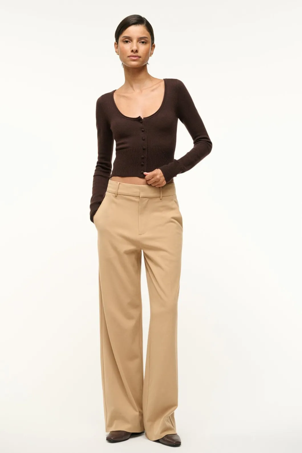 STAUD SABRINA SWEATER DARK CHOCOLATE< Sweaters
