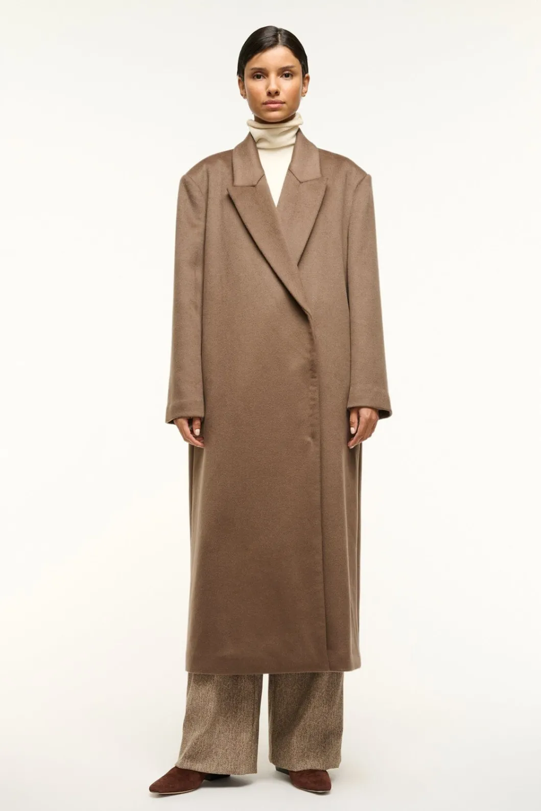 STAUD SERGE COAT DEEP TAUPE< Outerwear & Jackets