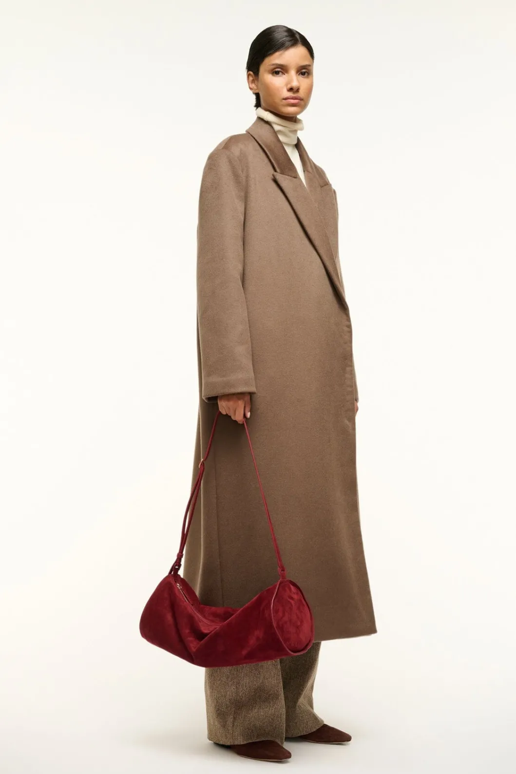 STAUD SERGE COAT DEEP TAUPE< Outerwear & Jackets