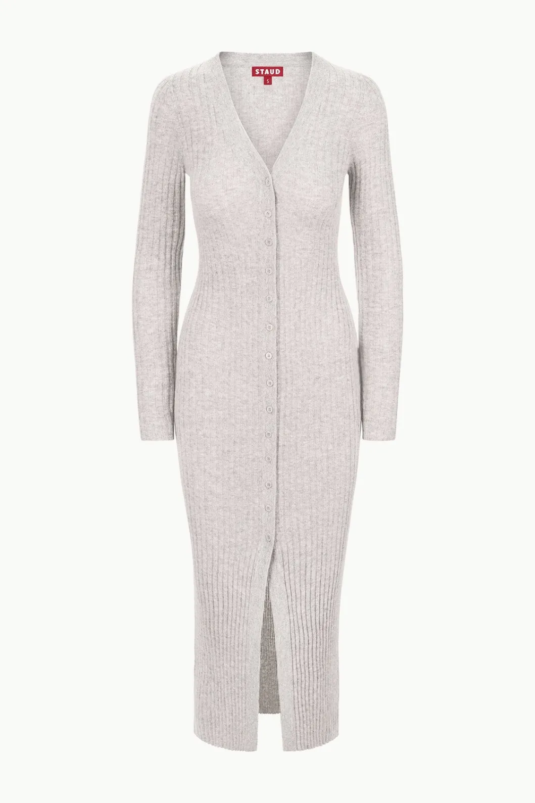 staud_shoko_cashmere_sweater_heather_grey_4.webp STAUD SHOKO CASHMERE SWEATER HEATHER GREY< Dresses | Knit Dresses