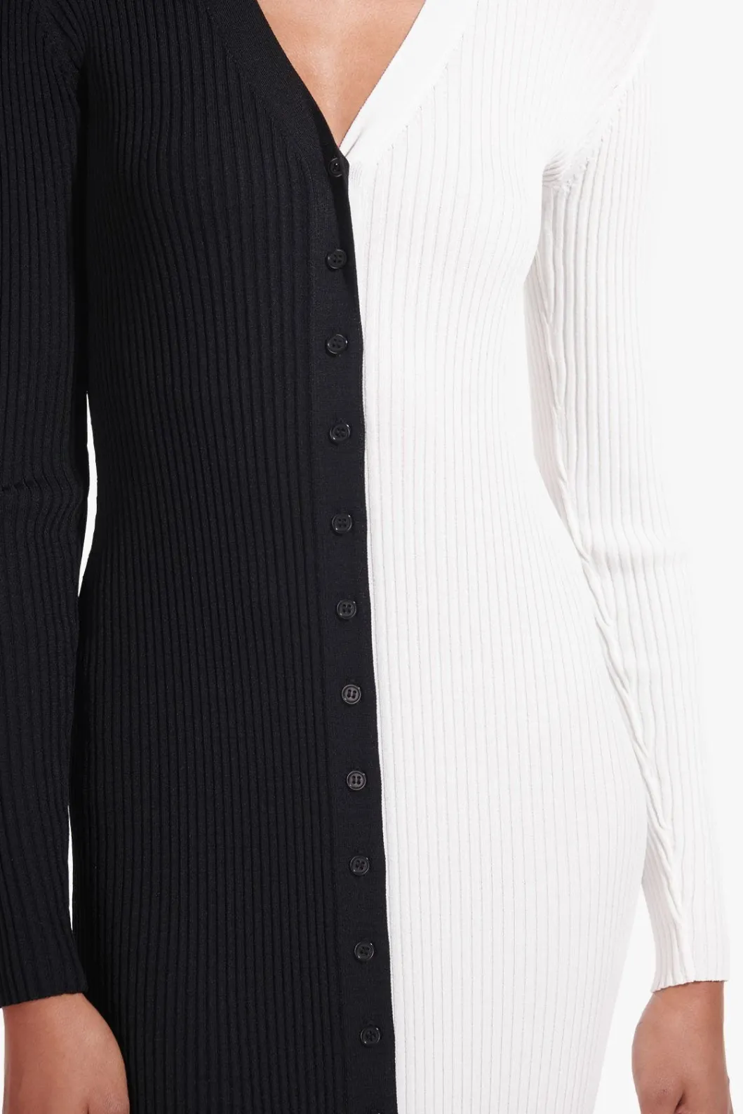 staud_shoko_sweater__black_white_3.webp STAUD SHOKO SWEATER | BLACK WHITE< Midi Dresses | Dresses