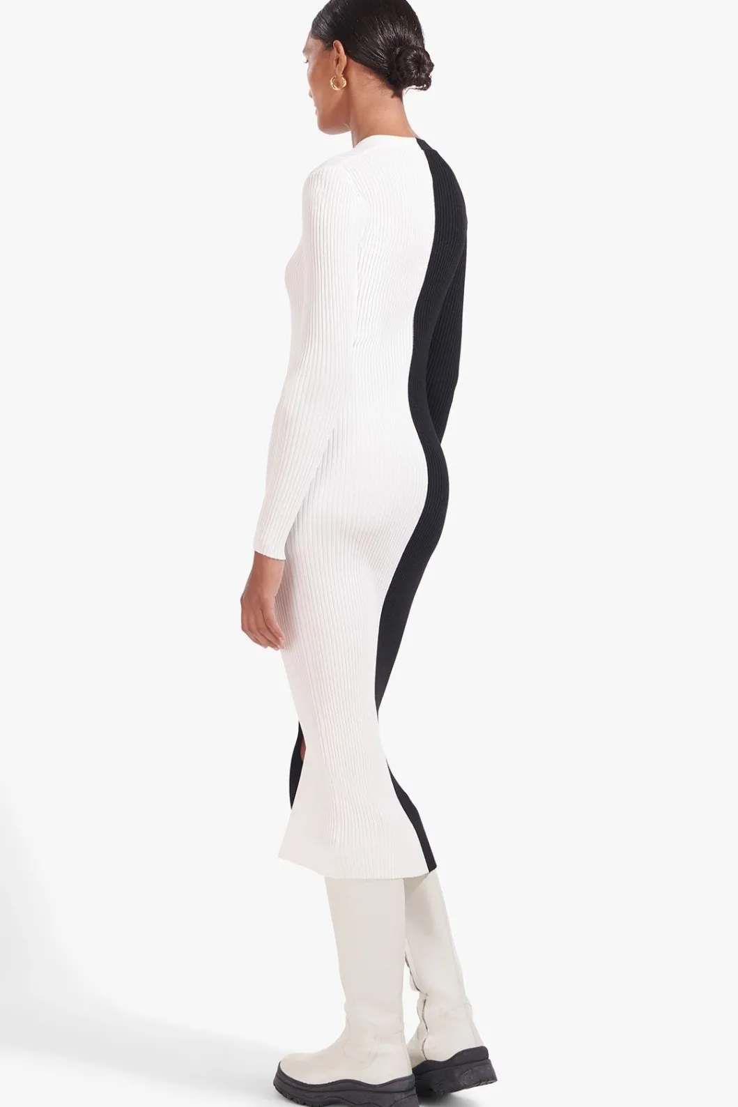 staud_shoko_sweater__black_white_4.webp STAUD SHOKO SWEATER | BLACK WHITE< Midi Dresses | Dresses