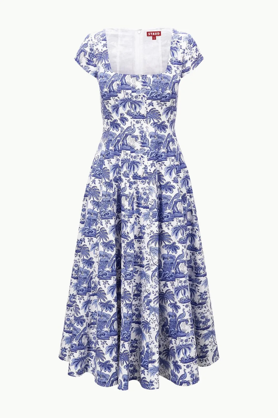 staud_short_sleeve_wells_dress_blue_toile_4.webp STAUD SHORT SLEEVE WELLS DRESS BLUE TOILE< Midi Dresses | Dresses