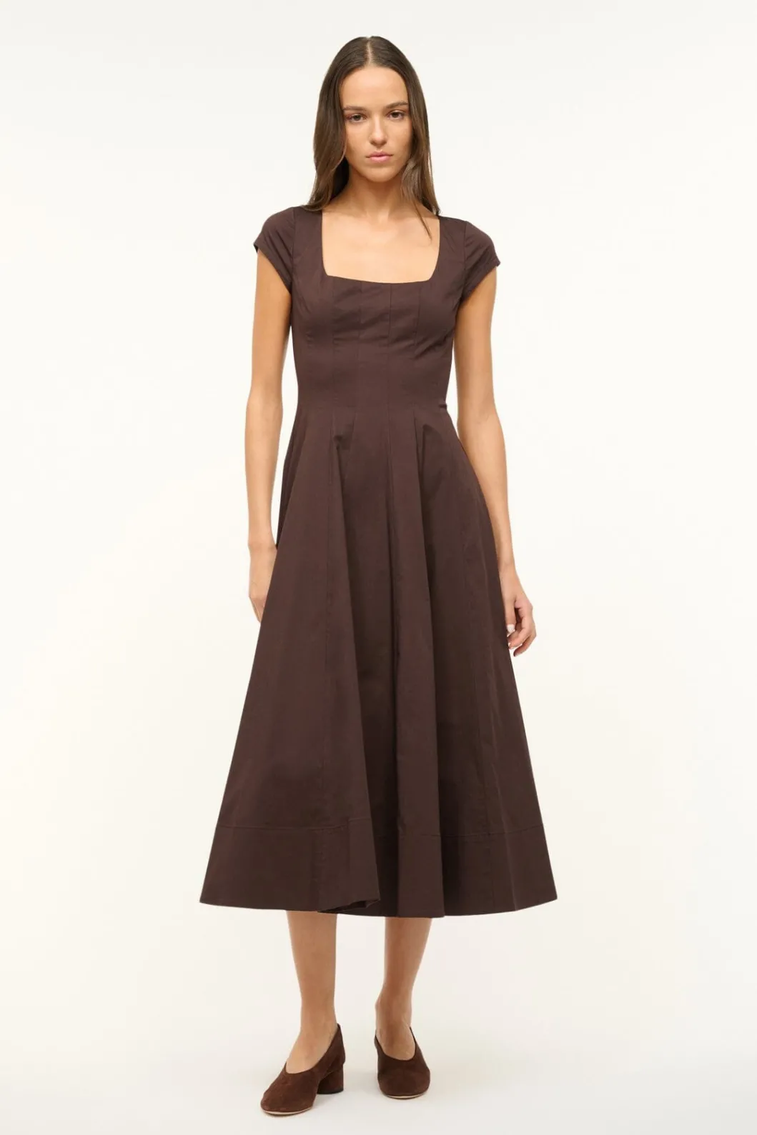 STAUD SHORT SLEEVE WELLS DRESS< Dresses