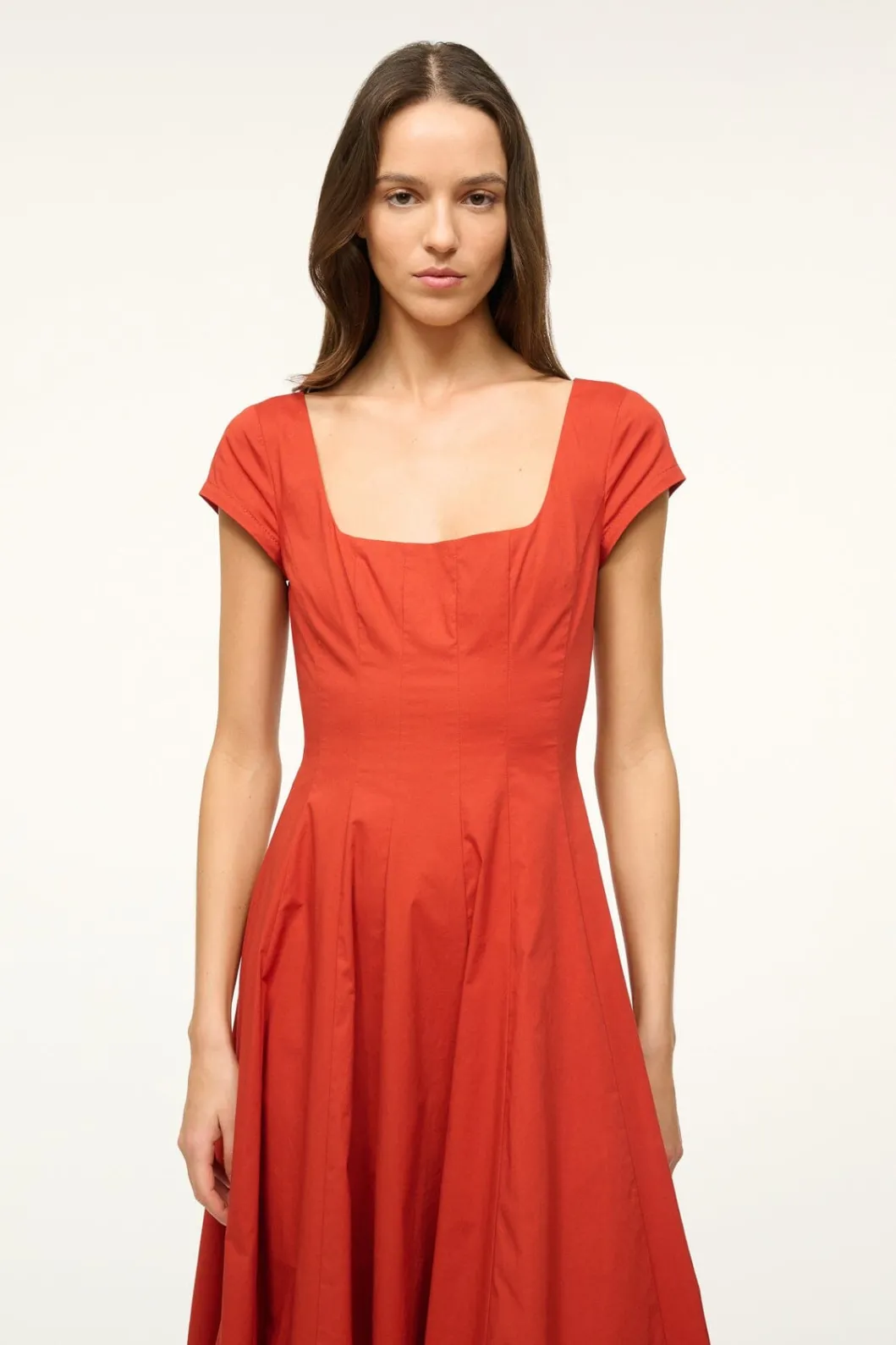 staud_short_sleeve_wells_dress_rust_2.webp STAUD SHORT SLEEVE WELLS DRESS< Dresses