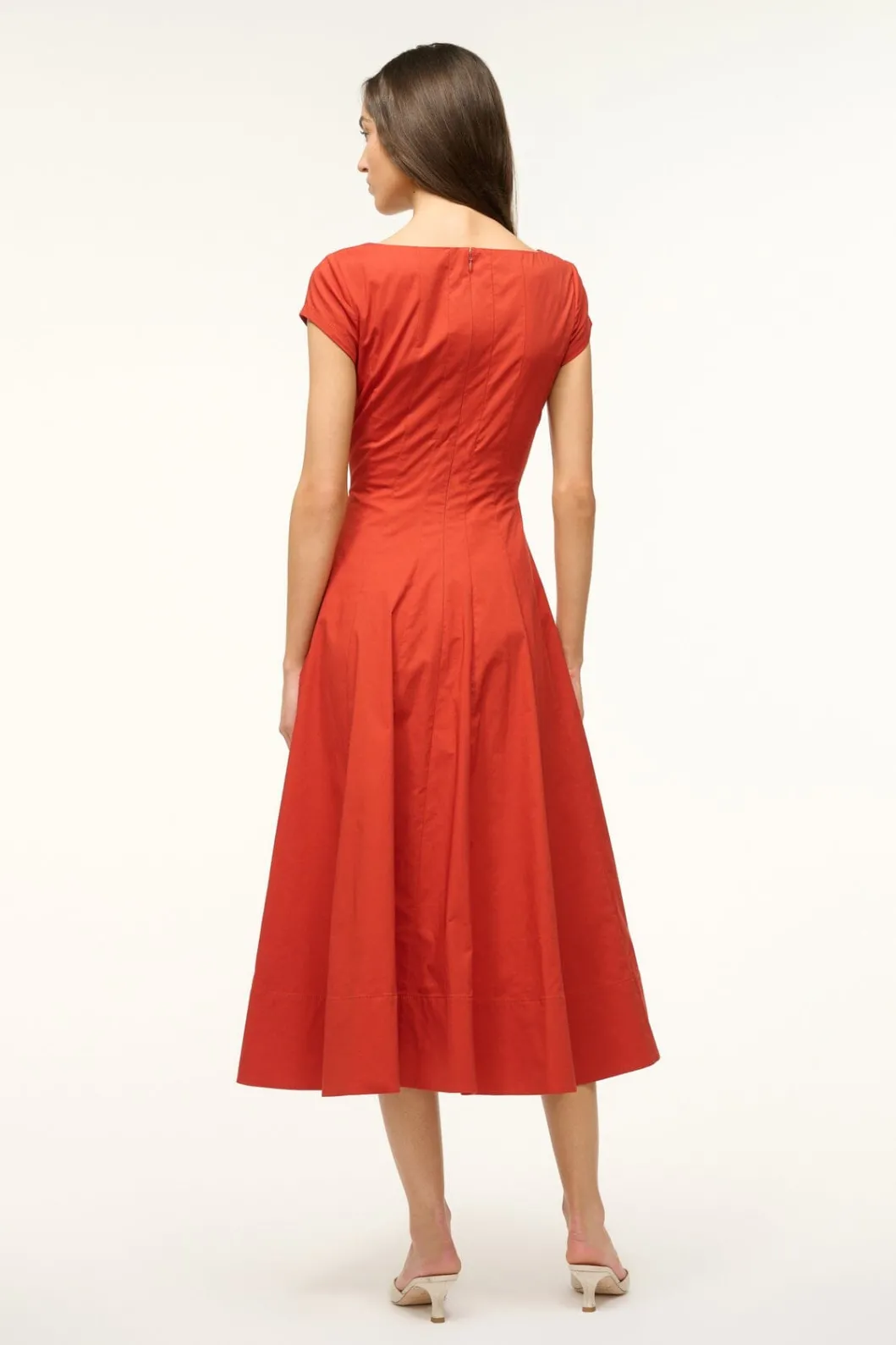 staud_short_sleeve_wells_dress_rust_3.webp STAUD SHORT SLEEVE WELLS DRESS< Dresses