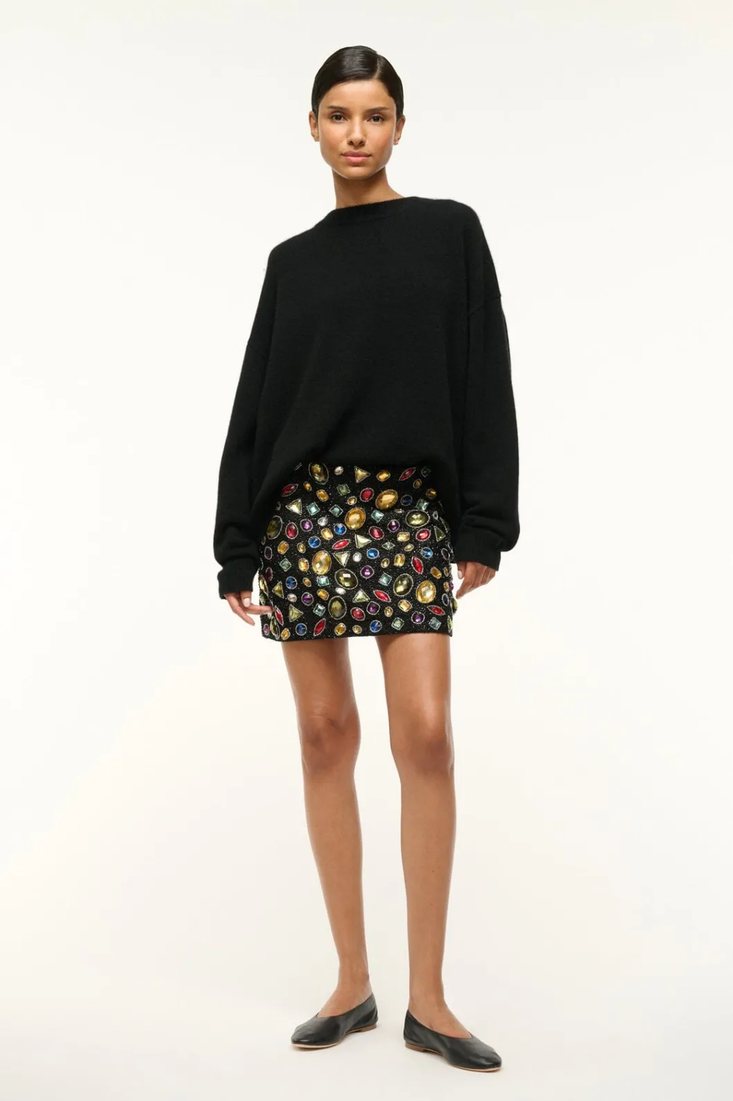 STAUD SUPERNOVA SKIRT BLACK CELESTIAL< Skirts | The Evening Edit