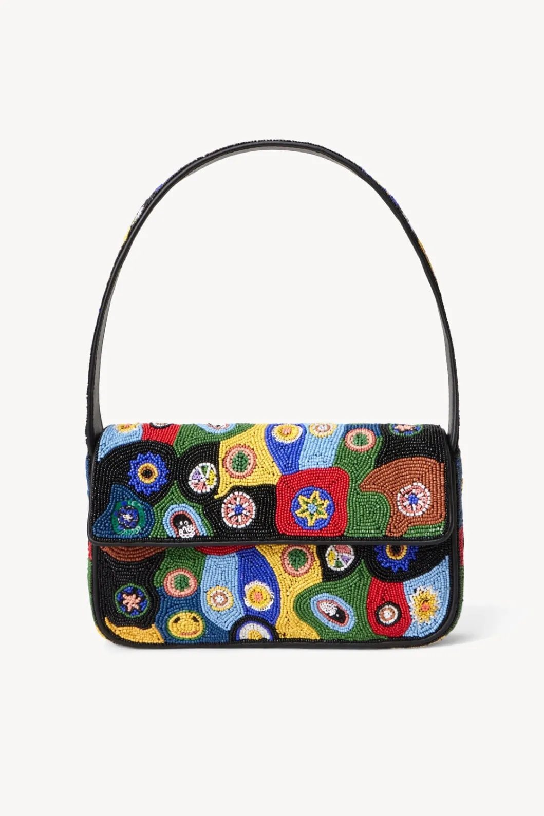STAUD TOMMY BEADED BAG | BLACK MILLEFIORI< Shoulder | Beaded/novelty