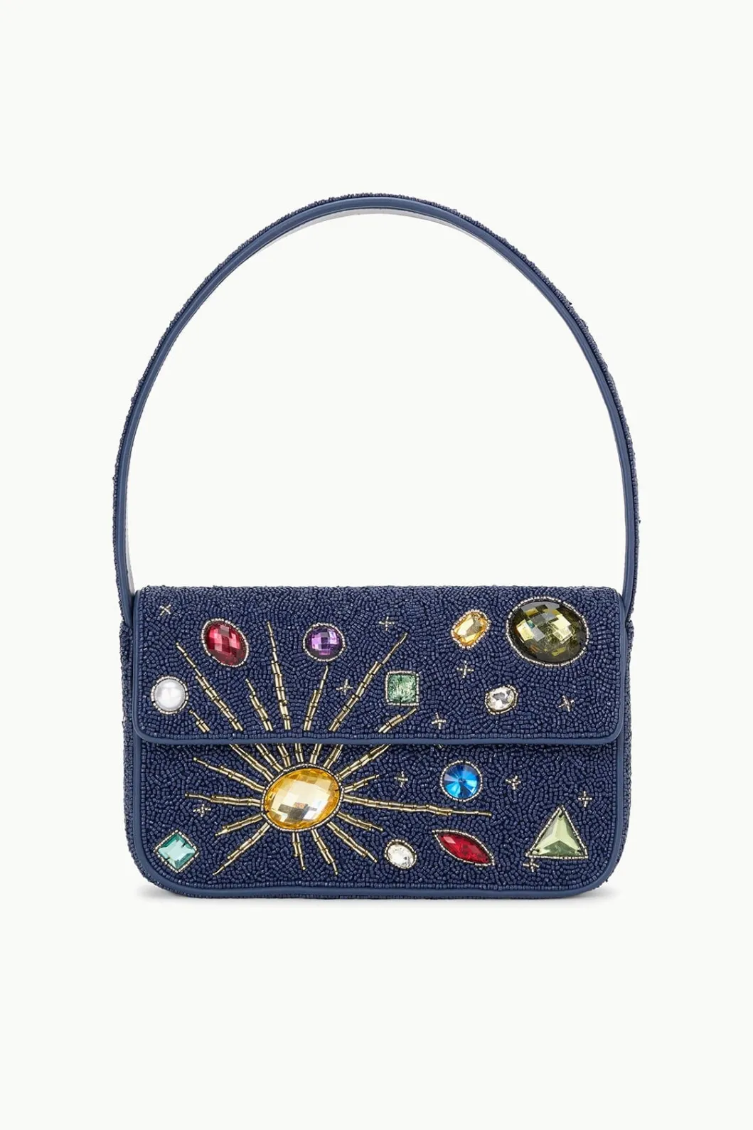 STAUD TOMMY BEADED BAG NAVY CELESTIAL< The Evening Edit | Shoulder