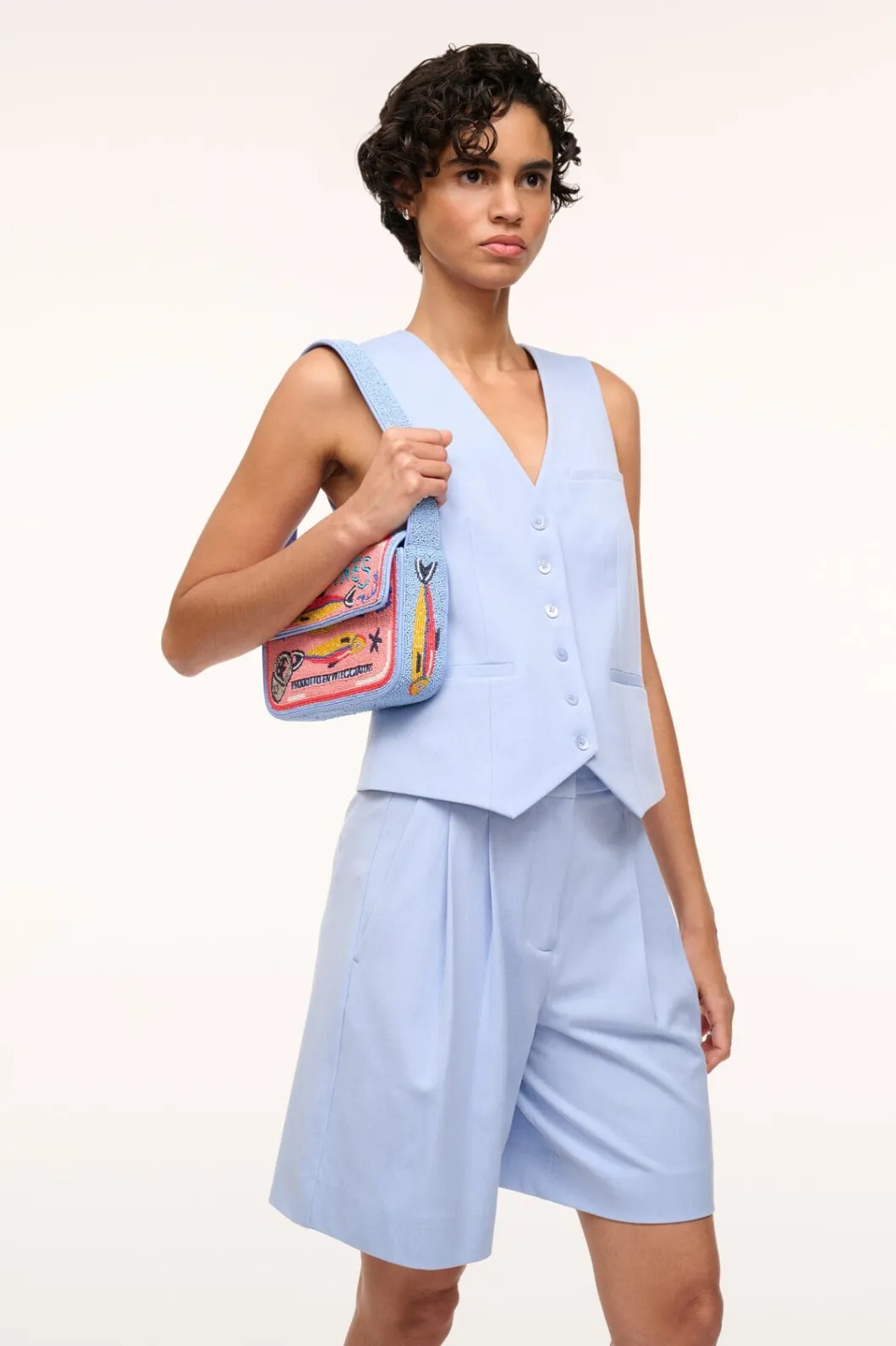 STAUD TOMMY BEADED BAG INES PINK< Shoulder | Beaded/novelty