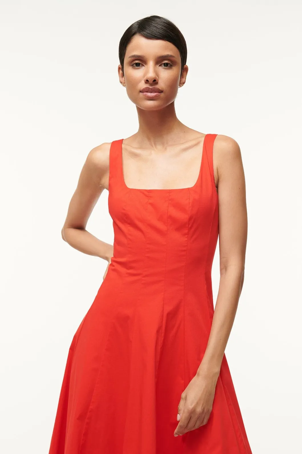 staud_wells_dress_red_rose_3.webp STAUD WELLS DRESS RED ROSE< Midi Dresses | Dresses