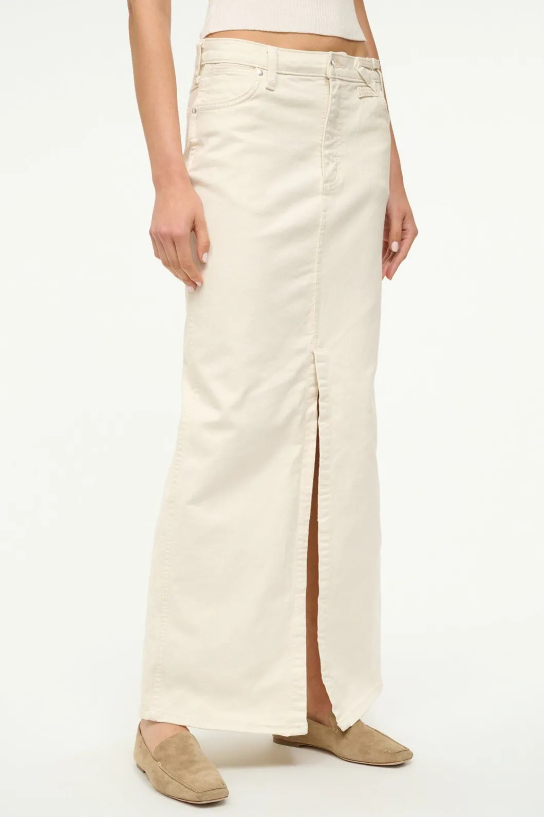 staud_wrangler_the_maxi_skirt_cream_2.webp STAUD WRANGLER THE MAXI SKIRT< Denim | Skirts