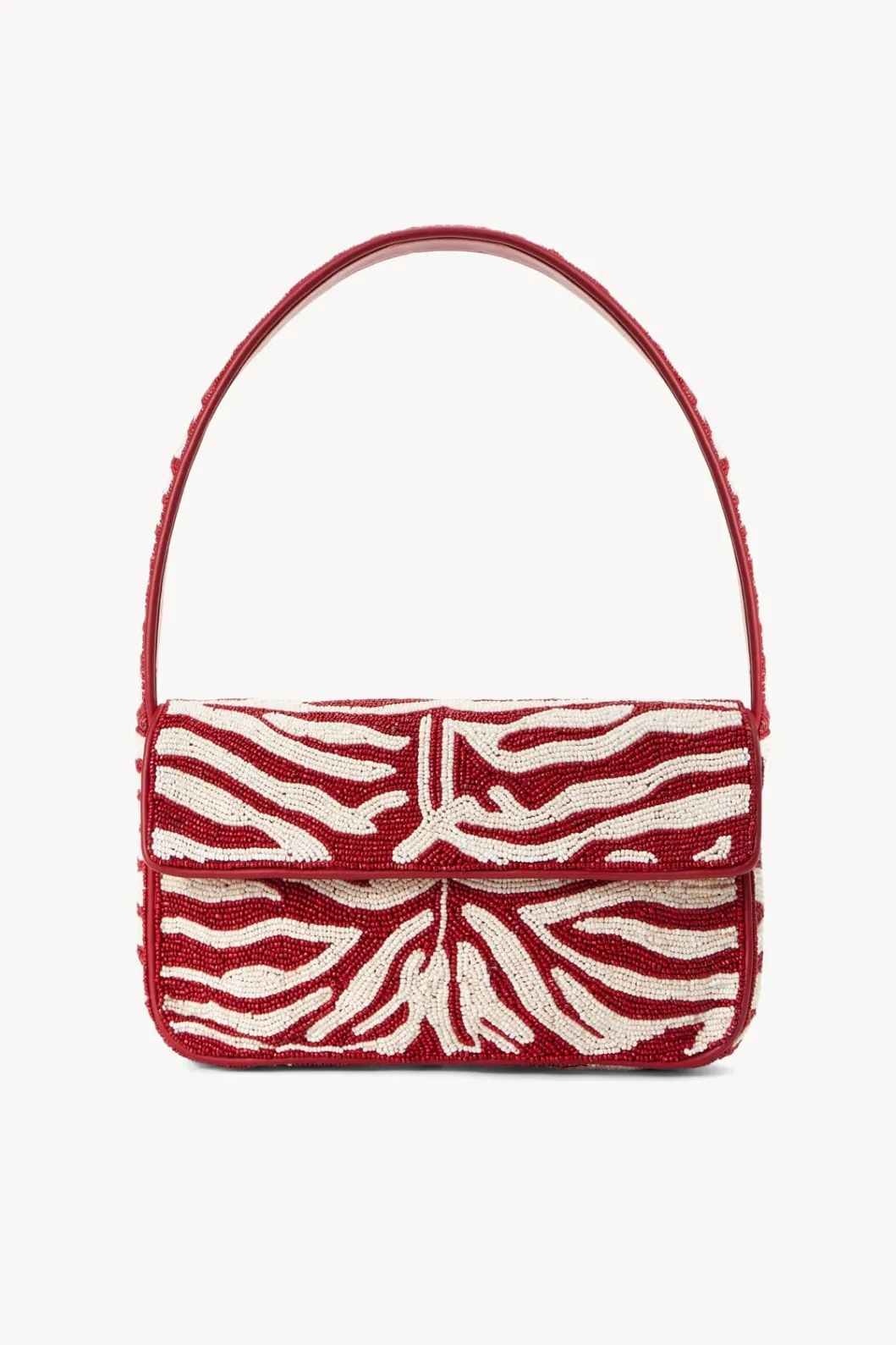 STAUD TOMMY BEADED BAG | SCARLET WHITE< Shoulder | Beaded/novelty